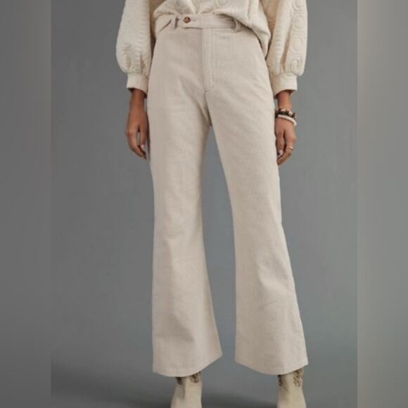 Levi’s math club flare high rise  cream color corduroy pants size 28 - Picture 1 of 7